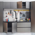 Nova Series 64 In. W X 72 In. H X 20 In. D Metallic Grey Garage Cabinet Set C 5 Piece Dark Gray Mdf Melamine