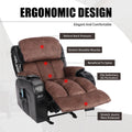 Recliner Chair For Living Room With Rocking Function And Side Pocket Blackbrown Black Brown Soft Foam Polyester