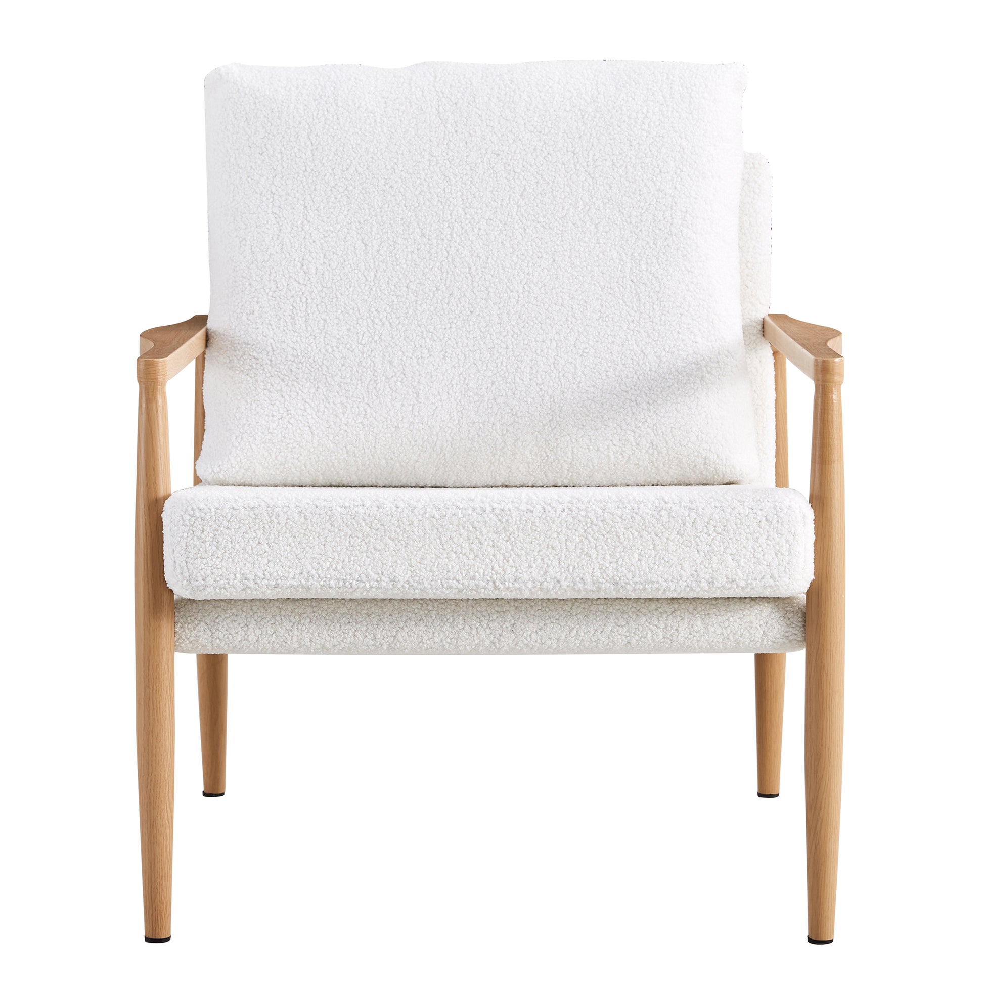 Sofa Chair Set Of 2.Teddy Velvet Accent Arm Chair Mid Century Modern Upholstered Armchair With Imitation Solid Wood Color Metal Frame Extra Thick Padded Backrest And Seat Cushion Sofa Chairs Sf 010 White Foam Velvet