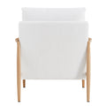 Sofa Chair.Teddy Velvet Accent Arm Chair Mid Century Upholstered Armchair With Imitation Solid Wood Color Metal Frame Extra Thick Padded Backrest And Seat Cushion Sofa Chairs For Living Room Sf 010 White Foam Velvet