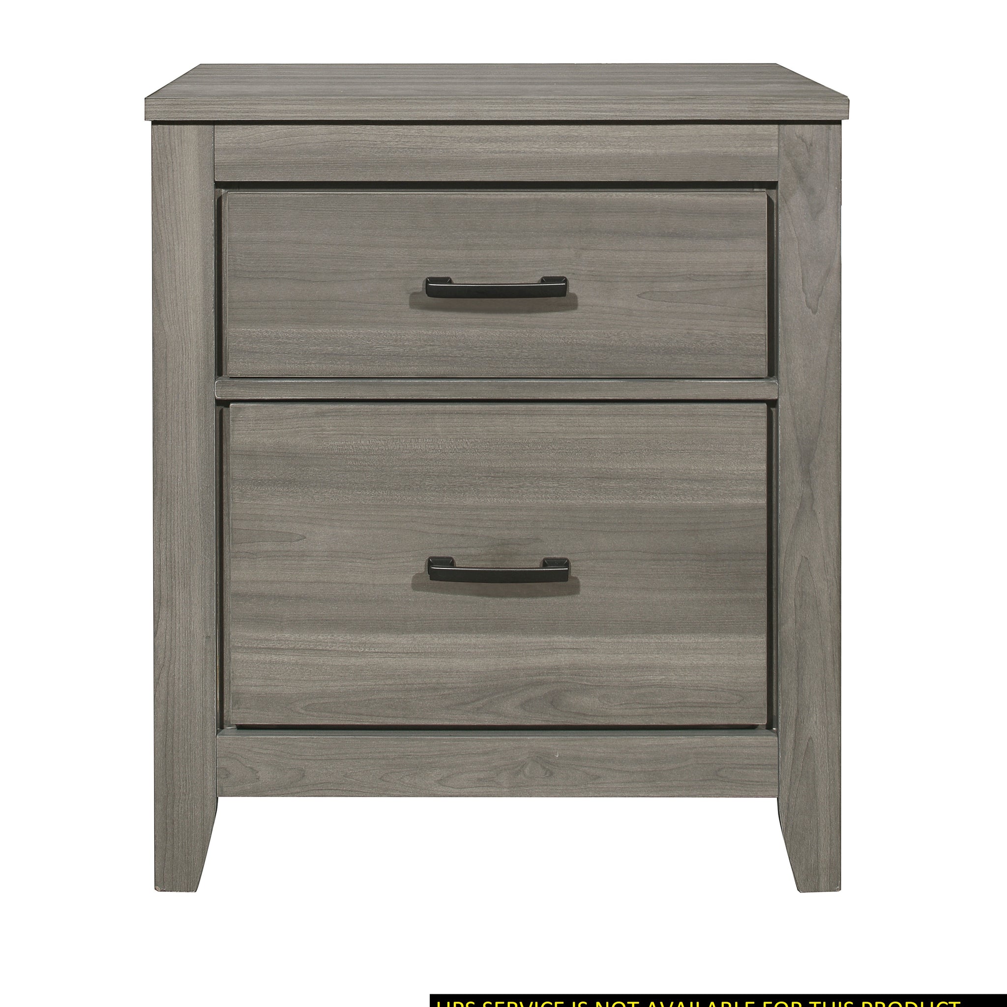 Dark Gray Finish Transitional Look 1Pc Nightstand Industrial Rustic Modern Style Bedroom Furniture Dark Gray 2 Drawers Bedroom Drawer Storage Industrial,Modern,Rustic,Transitional Wood