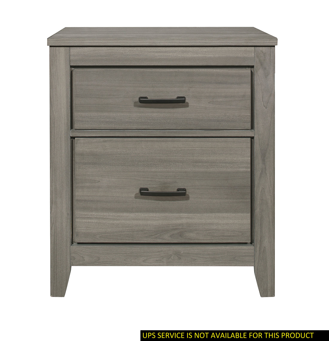 Dark Gray Finish Transitional Look 1Pc Nightstand Industrial Rustic Modern Style Bedroom Furniture Dark Gray 2 Drawers Bedroom Drawer Storage Industrial,Modern,Rustic,Transitional Wood