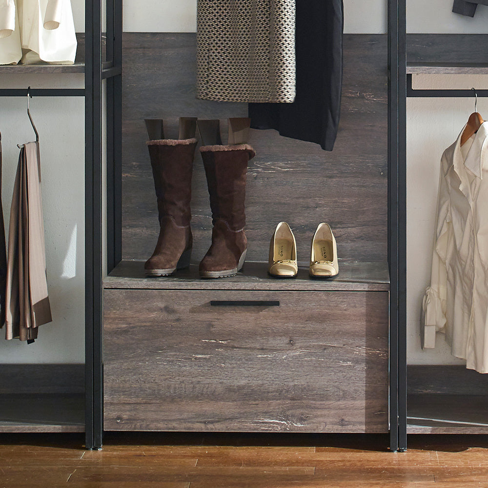 Monica Wood Walk In Closet System Rustic Mdf Melamine