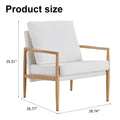 Sofa Chair.Teddy Velvet Accent Arm Chair Mid Century Upholstered Armchair With Imitation Solid Wood Color Metal Frame Extra Thick Padded Backrest And Seat Cushion Sofa Chairs For Living Room Sf 010 White Foam Velvet