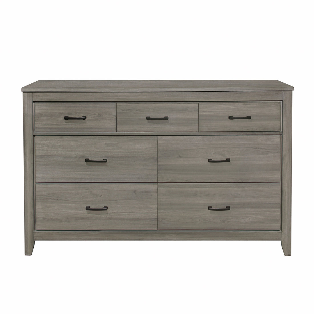 Dark Gray Finish Transitional Look 1Pc Dresser Of 7 Drawers Industrial Rustic Modern Style Bedroom Furniture Dark Gray 5 Drawers & Above Bedroom Transitional Wood