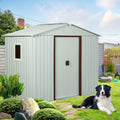 8Ft X 4Ft Outdoor Metal Storage Shed With Window White White Metal