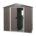 8Ft X 4Ft Outdoor Metal Storage Shed With Window Gray Iron