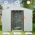 8Ft X 4Ft Outdoor Metal Storage Shed With Window White White Metal