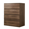 Liv Four Drawer Contemporary Wood Chest In Walnut Brown Brown Mdf Melamine