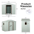 Ry Sdyx56 Ww 6Ft X 5Ft Outdoor Metal Storage Shed With Window White White Iron