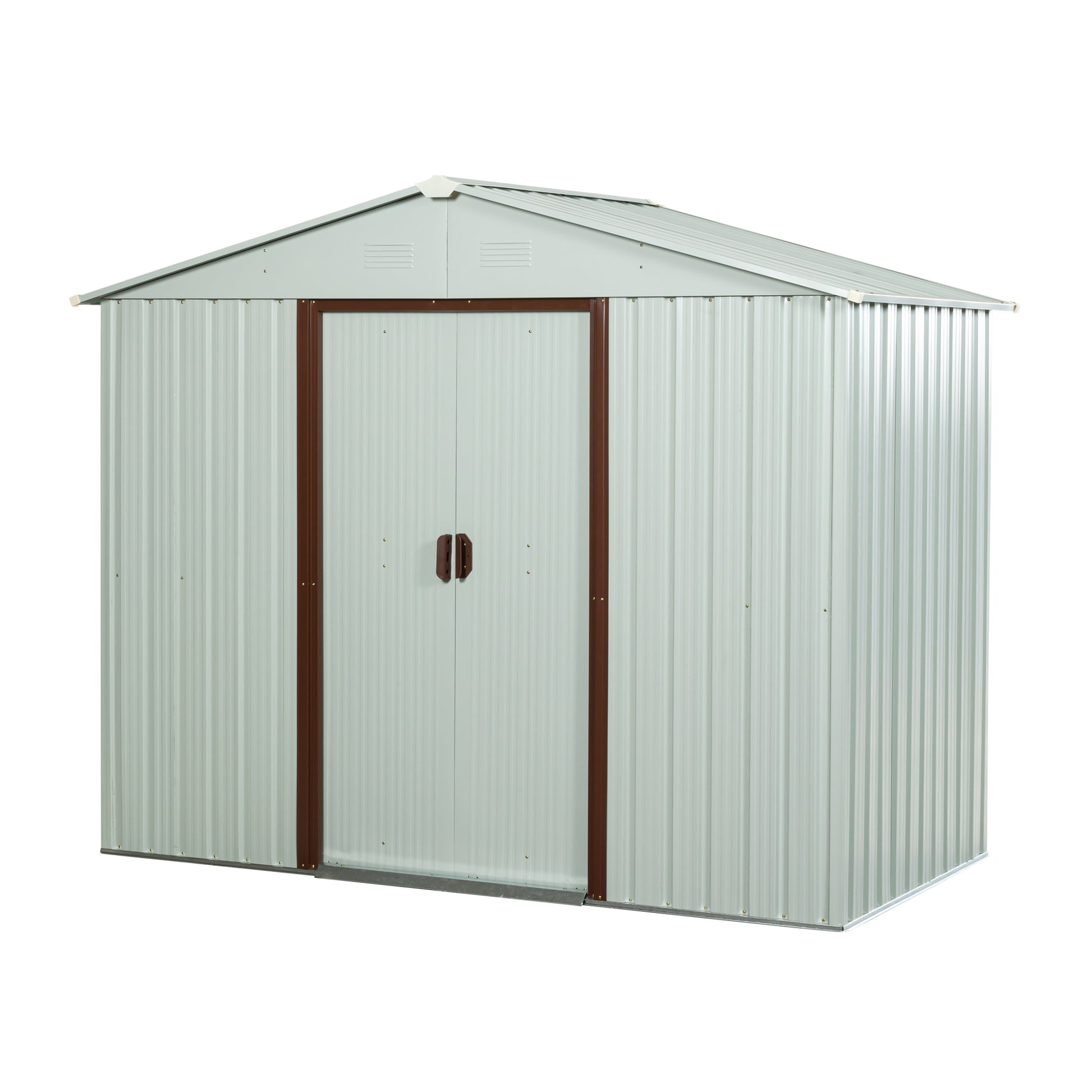 8Ft X 4Ft Outdoor Metal Storage Shed White Yx48 White Iron