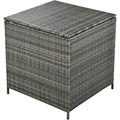 Outdoor 6 Piece All Weather Pe Rattan Sofa Set, Garden Patio Wicker Sectional Furniture Set With Adjustable Seat, Storage Box, Removable Covers And Tempered Glass Top Table, Beige Yes Complete Patio Set Beige Water Resistant Frame Water Resistant Cushion