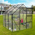 6X6Ft Black Polycarbonate Greenhouse Raised Base And Anchor Aluminum Heavy Duty Walk In Greenhouses For Outdoor Backyard In All Season W540S00002 Black Aluminium