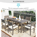 Acacia Wood Outdoor Dining Table And Chairs Suitable For Patio, Balcony Or Backyard Grey Acacia Wood