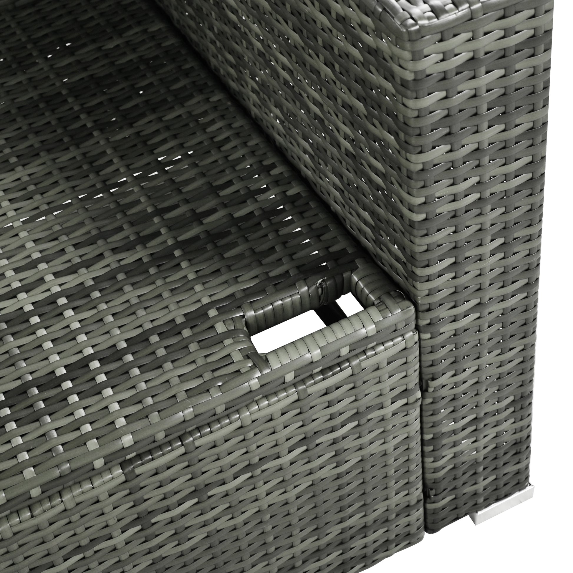 Outdoor 6 Piece All Weather Pe Rattan Sofa Set, Garden Patio Wicker Sectional Furniture Set With Adjustable Seat, Storage Box, Removable Covers And Tempered Glass Top Table,Grey Yes Complete Patio