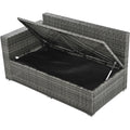 Outdoor 6 Piece All Weather Pe Rattan Sofa Set, Garden Patio Wicker Sectional Furniture Set With Adjustable Seat, Storage Box, Removable Covers And Tempered Glass Top Table, Beige Yes Complete Patio Set Beige Water Resistant Frame Water Resistant Cushion