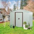 8Ft X 4Ft Outdoor Metal Storage Shed White Yx48 White Iron