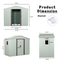 Ry Sdyx56 Ww 6Ft X 5Ft Outdoor Metal Storage Shed With Window White White Iron