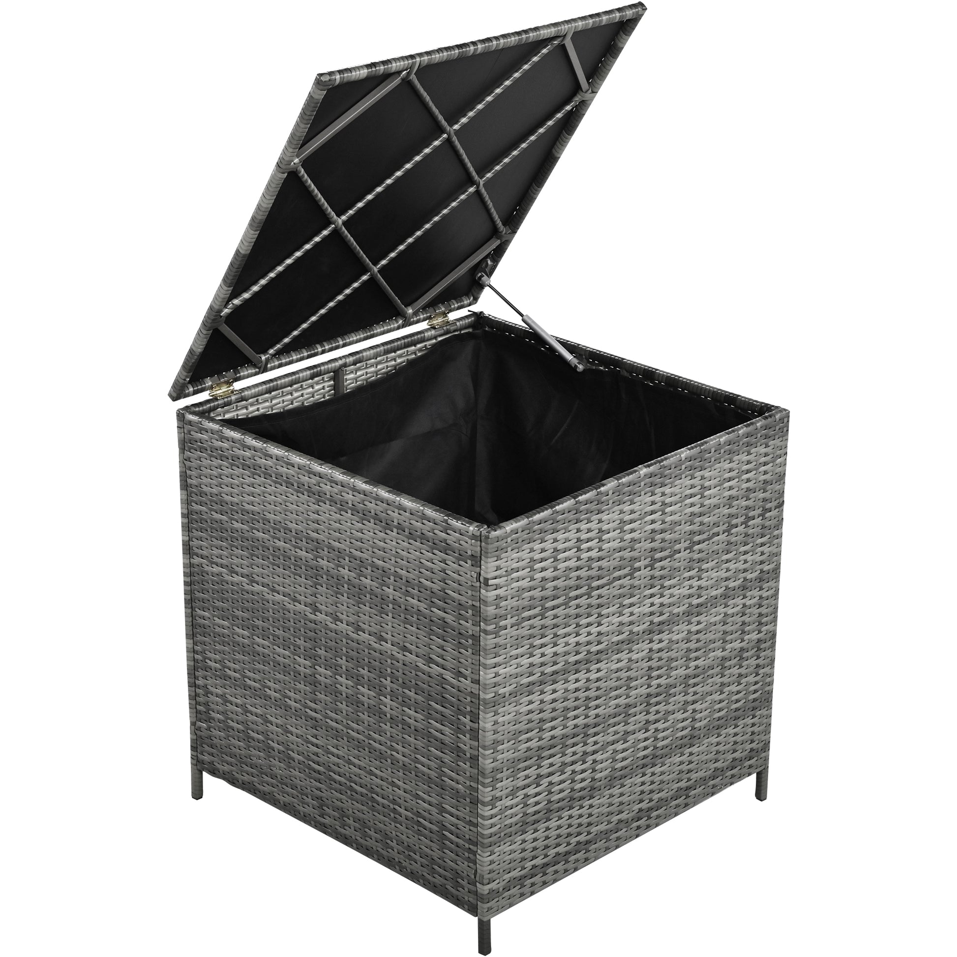 Outdoor 6 Piece All Weather Pe Rattan Sofa Set, Garden Patio Wicker Sectional Furniture Set With Adjustable Seat, Storage Box, Removable Covers And Tempered Glass Top Table,Grey Yes Complete Patio