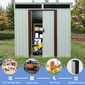 6Ft X 5Ft Outdoor Metal Storage Shed White White Iron