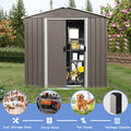 8Ft X 4Ft Outdoor Metal Storage Shed With Window Gray Iron