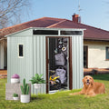 6Ft X 5Ft Outdoor Metal Storage Shed With Window White White Iron