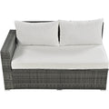Outdoor 6 Piece All Weather Pe Rattan Sofa Set, Garden Patio Wicker Sectional Furniture Set With Adjustable Seat, Storage Box, Removable Covers And Tempered Glass Top Table, Beige Yes Complete Patio Set Beige Water Resistant Frame Water Resistant Cushion