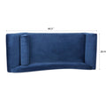 Chaise Lounge With Scroll Arm Blue Fabric