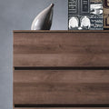 Liv Four Drawer Contemporary Wood Chest In Walnut Brown Brown Mdf Melamine