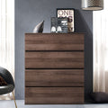 Liv Four Drawer Contemporary Wood Chest In Walnut Brown Brown Mdf Melamine