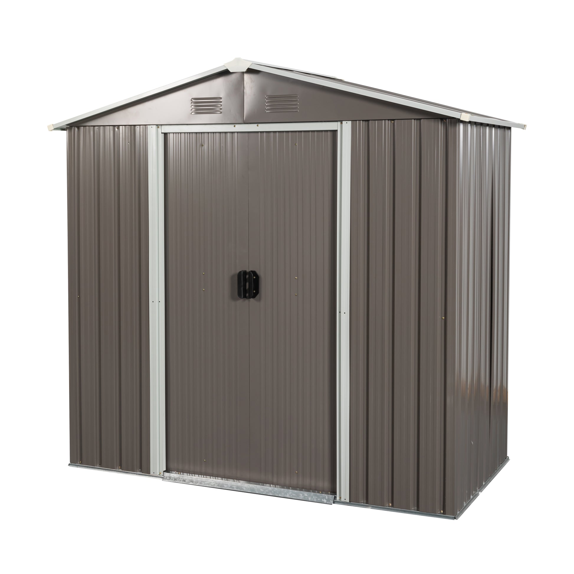 8Ft X 4Ft Outdoor Metal Storage Shed Grey Iron