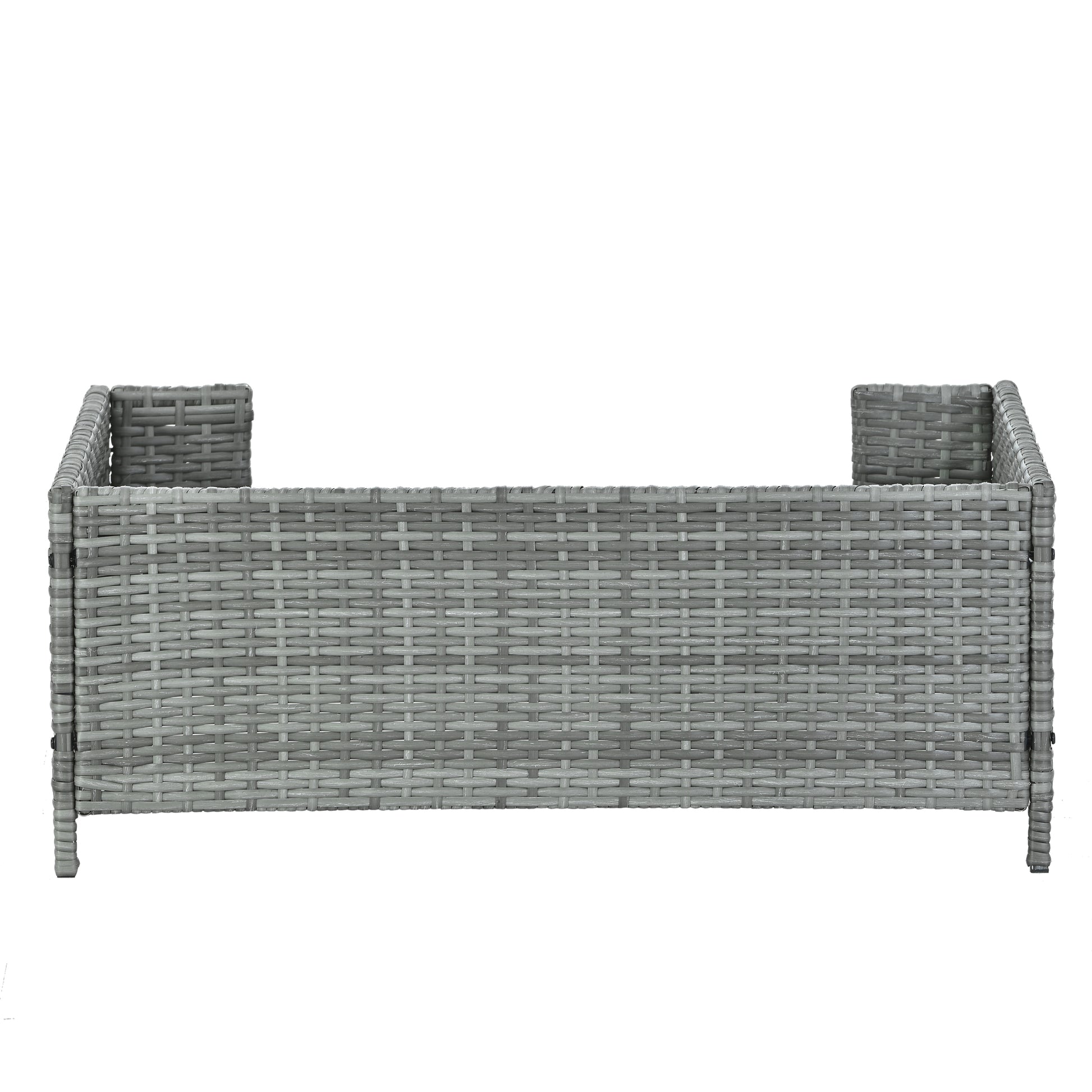 Dog Bed, Pet Bed, Pet Enclosures, Pet Outdoor Furniture, Pet Patio Furniture, Seasonal Pe Wicker Pet Furniture, Dog Bed With Cushion Dark Grey Pe Rattan Iron Waterproof Fabric