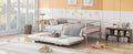 Twin Size Metal Daybed With Adjustable Trundle, Pop Up Trundle, Silver Silver Metal
