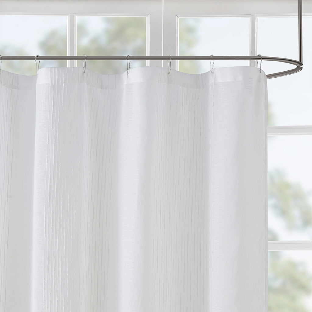 Sheer Shower Curtain White Polyester