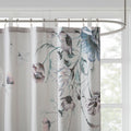 Printed Cotton Shower Curtain Blue Cotton