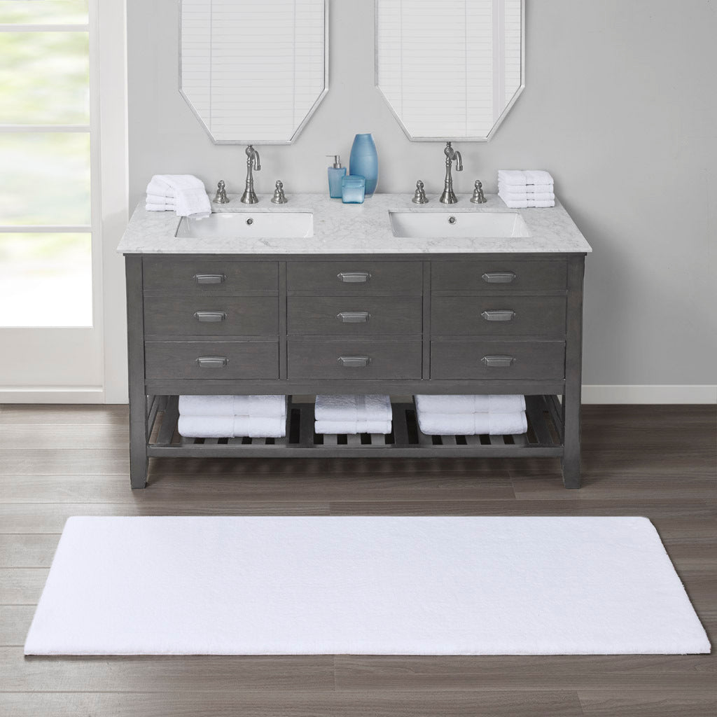 Bath Rug White Polyester