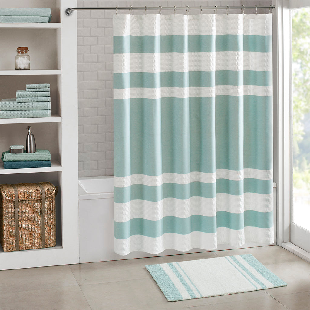 Reversible Bath Rug Aqua Cotton