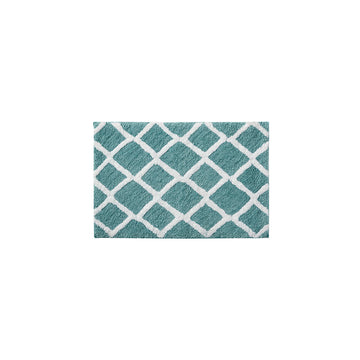 Reversible High Pile Tufted Microfiber Bath Rug Aqua Microfiber