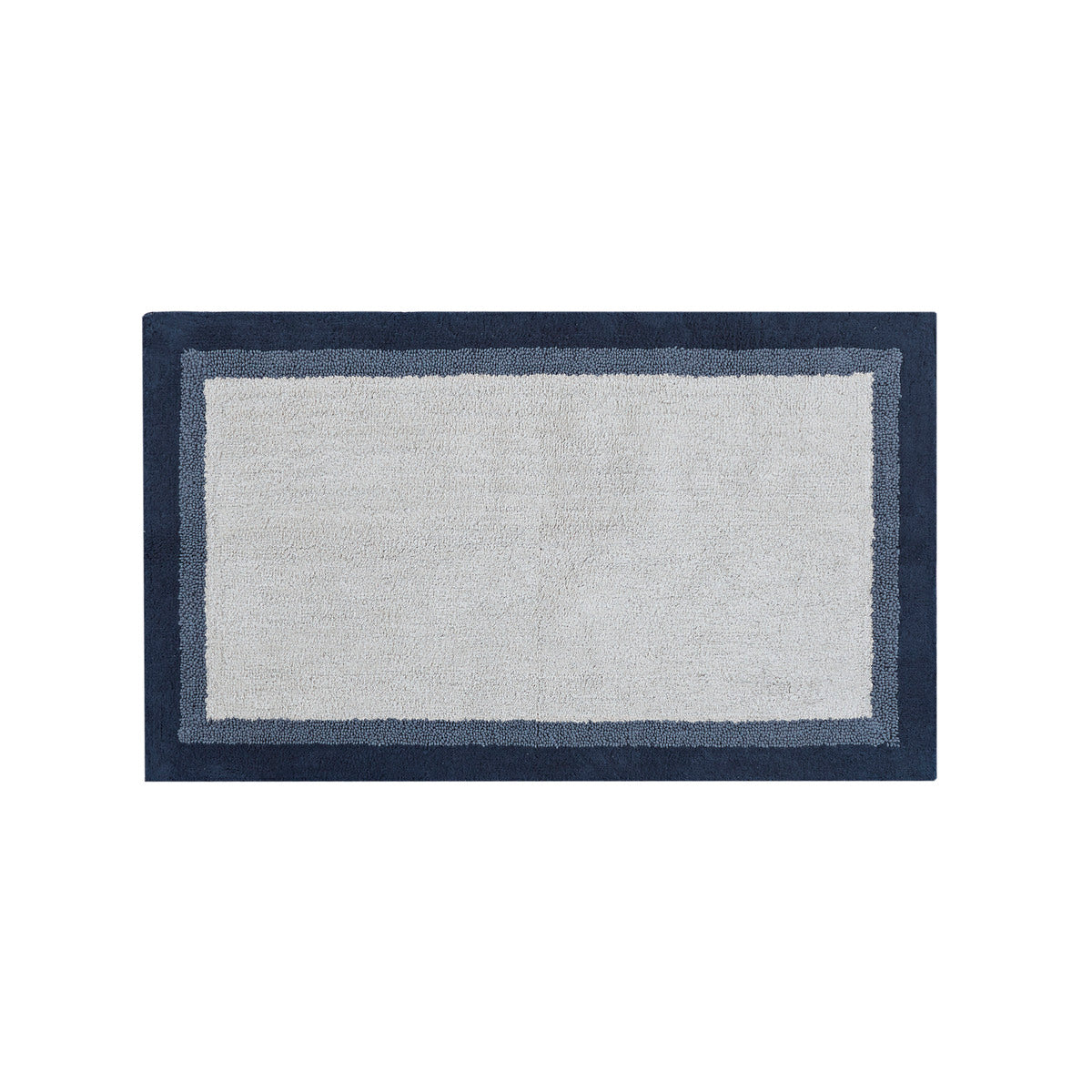 Cotton Tufted Bath Rug Navy Cotton