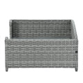 Dog Bed, Pet Bed, Pet Enclosures, Pet Outdoor Furniture, Pet Patio Furniture, Seasonal Pe Wicker Pet Furniture, Dog Bed With Cushion Dark Grey Pe Rattan Iron Waterproof Fabric