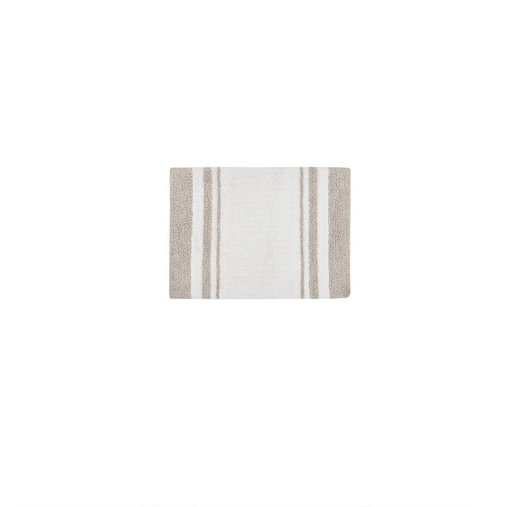 Reversible Bath Rug Taupe Cotton