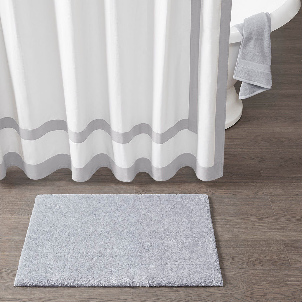 Bath Rug Grey Polyester