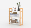 3 Tiers Storage Bookcase With Solid Wood Frame,White White Solid Wood Mdf