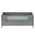 Dog Bed, Pet Bed, Pet Enclosures, Pet Outdoor Furniture, Pet Patio Furniture, Seasonal Pe Wicker Pet Furniture, Dog Bed With Cushion Dark Grey Pe Rattan Iron Waterproof Fabric