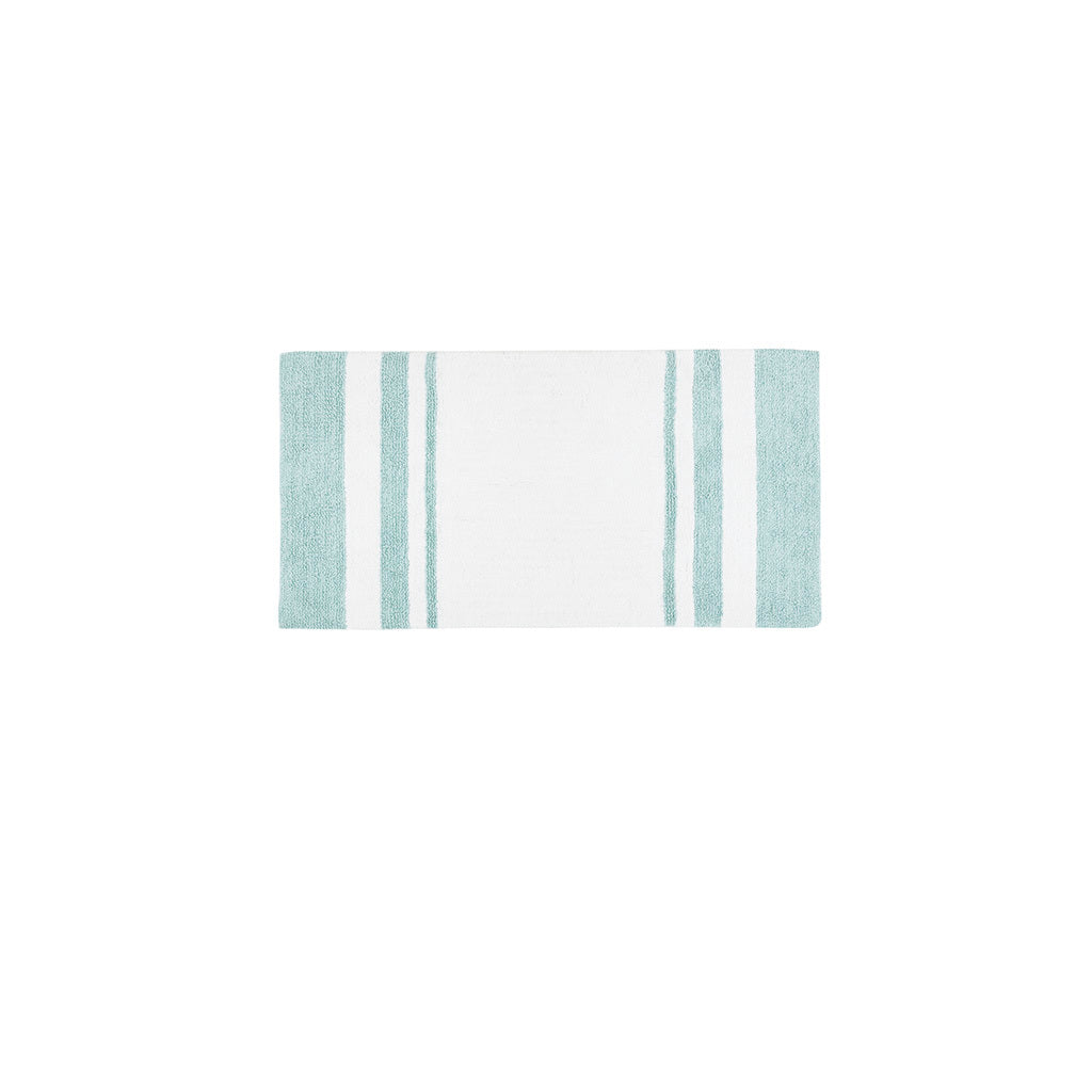 Reversible Bath Rug Aqua Cotton