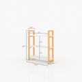 3 Tiers Storage Bookcase With Solid Wood Frame,White White Solid Wood Mdf