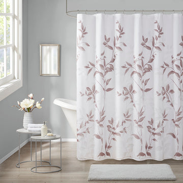 Burnout Printed Shower Curtain Mauve 72X72" Multicolor Polyester