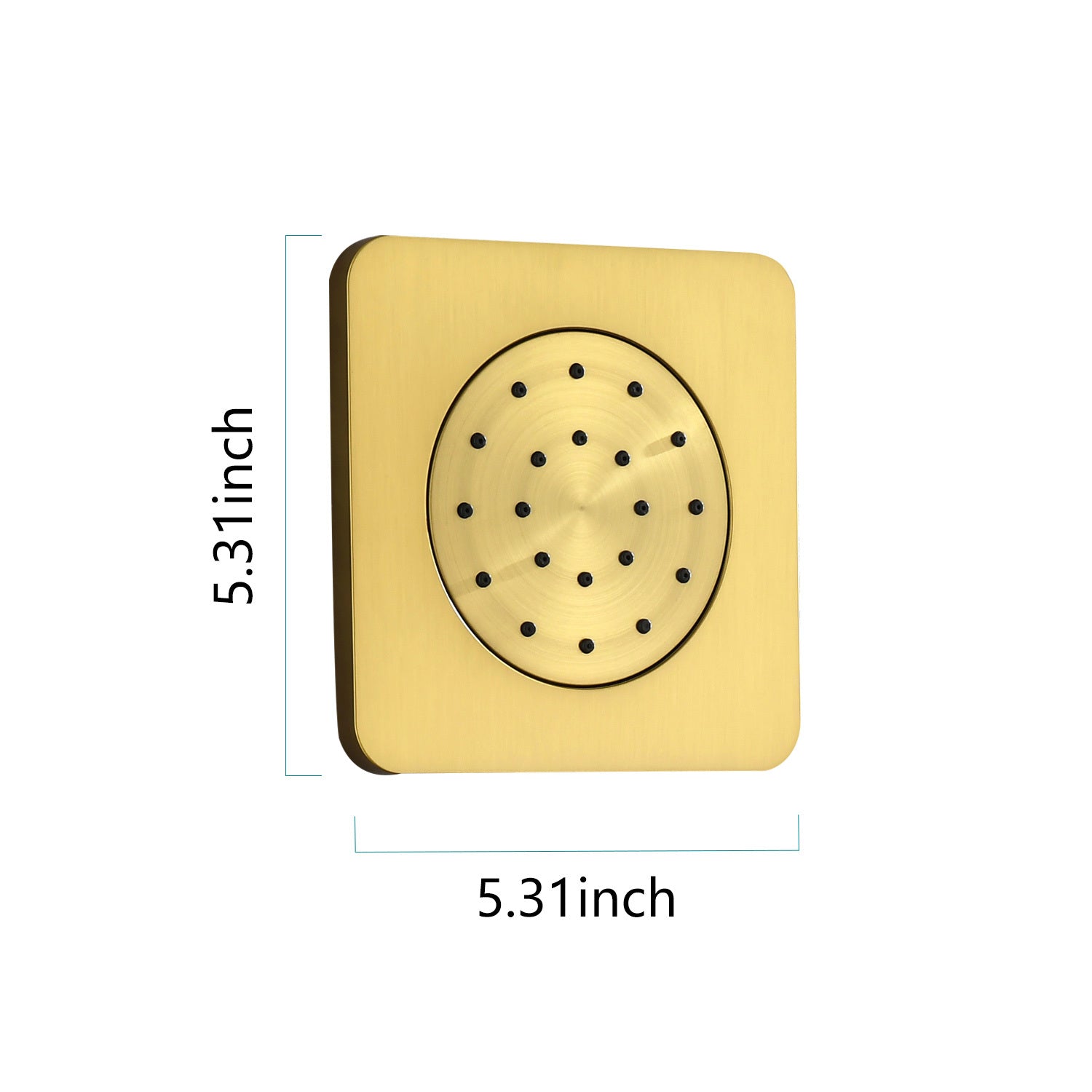 Concealed Installation Body Jet Shower Spa Square Massage Jets Spray Body Shower Bodyspray 3Pcs Gold Abs