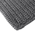 100% Cotton Chenille Chain Stitch Rug Charcoal Cotton