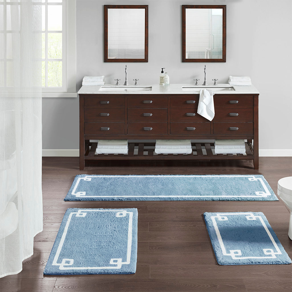 Cotton Tufted Bath Rug 20X30 Blue Cotton